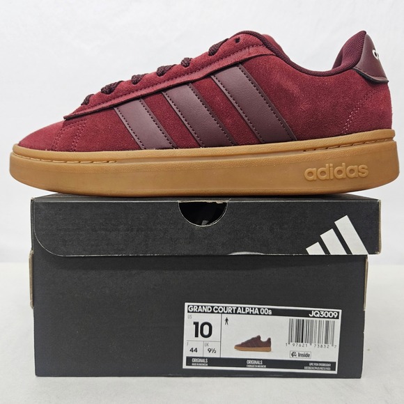 adidas Other - Adidas Grand Court Alpha 00s Sneakers JQ3009 Burgundy Suede Gum Mens Size 10